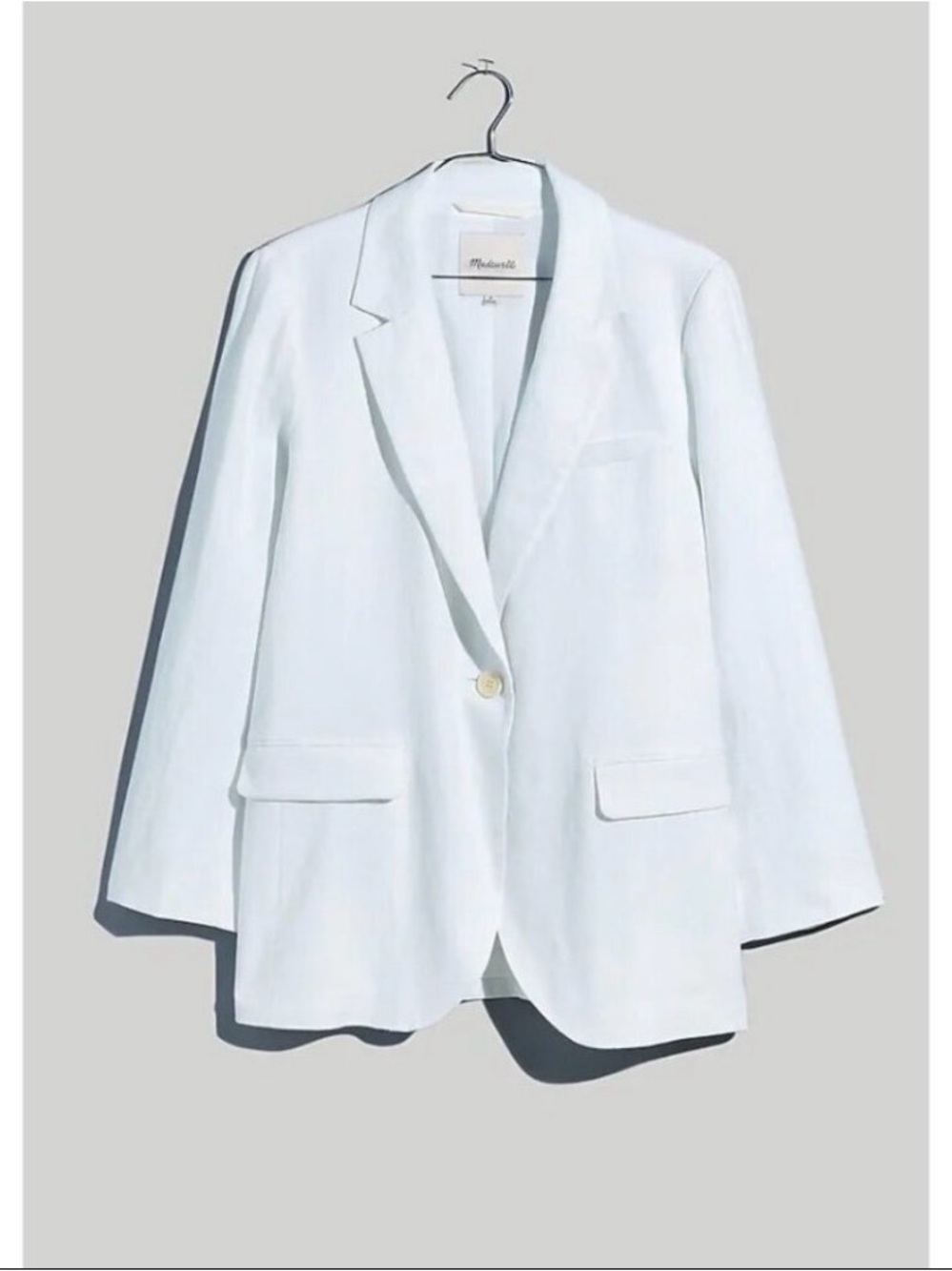 NWT Madewell $158 The Larsen Blazer in Linen White Size XS